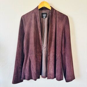 Eileen Fisher Rich Brown Suede Blazer